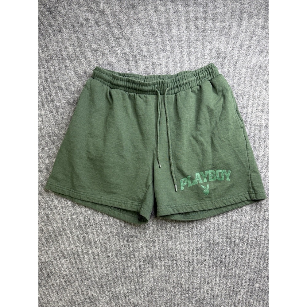 Playboy Green Casual Drawstring Elastic Waist Athletic Shorts Womens Size L